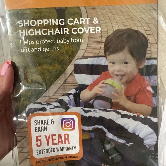 Lumiere- grey cloud chart and high chair seat cover - Picture 3 of 4